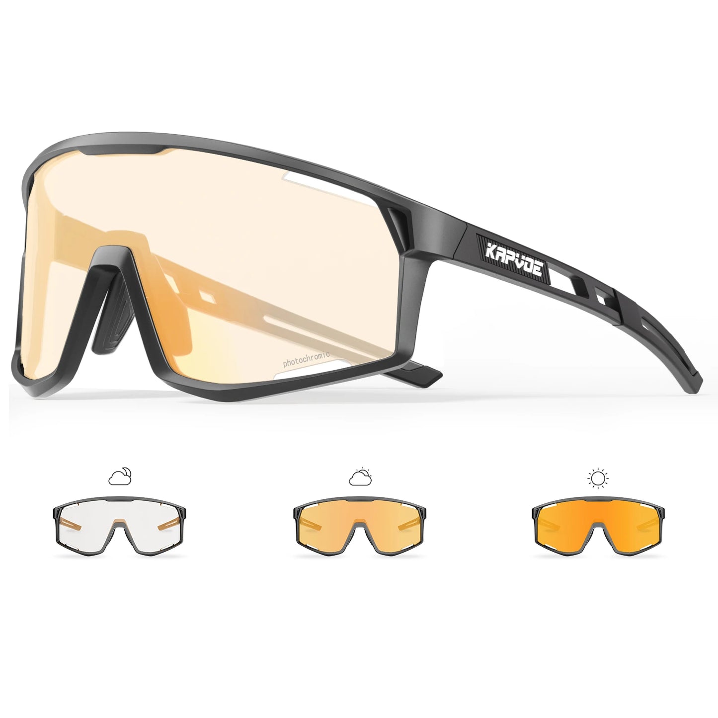 Kapvoe Gafas para rutas de patinaje Fotocromáticas K180 – UV400, Unisex, para MTB, Carretera y Senderismo