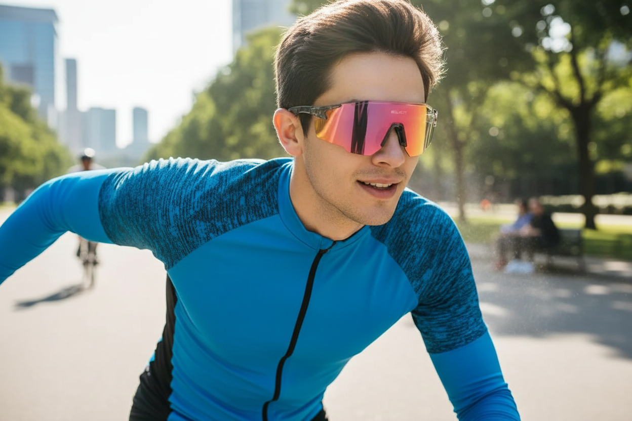 Gafas patinaje primer plano