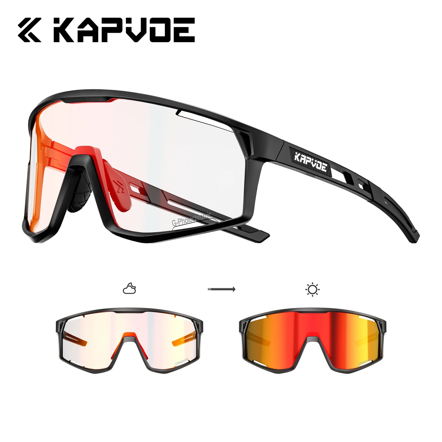 Kapvoe Gafas para rutas de patinaje Fotocromáticas K180 – UV400, Unisex, para MTB, Carretera y Senderismo