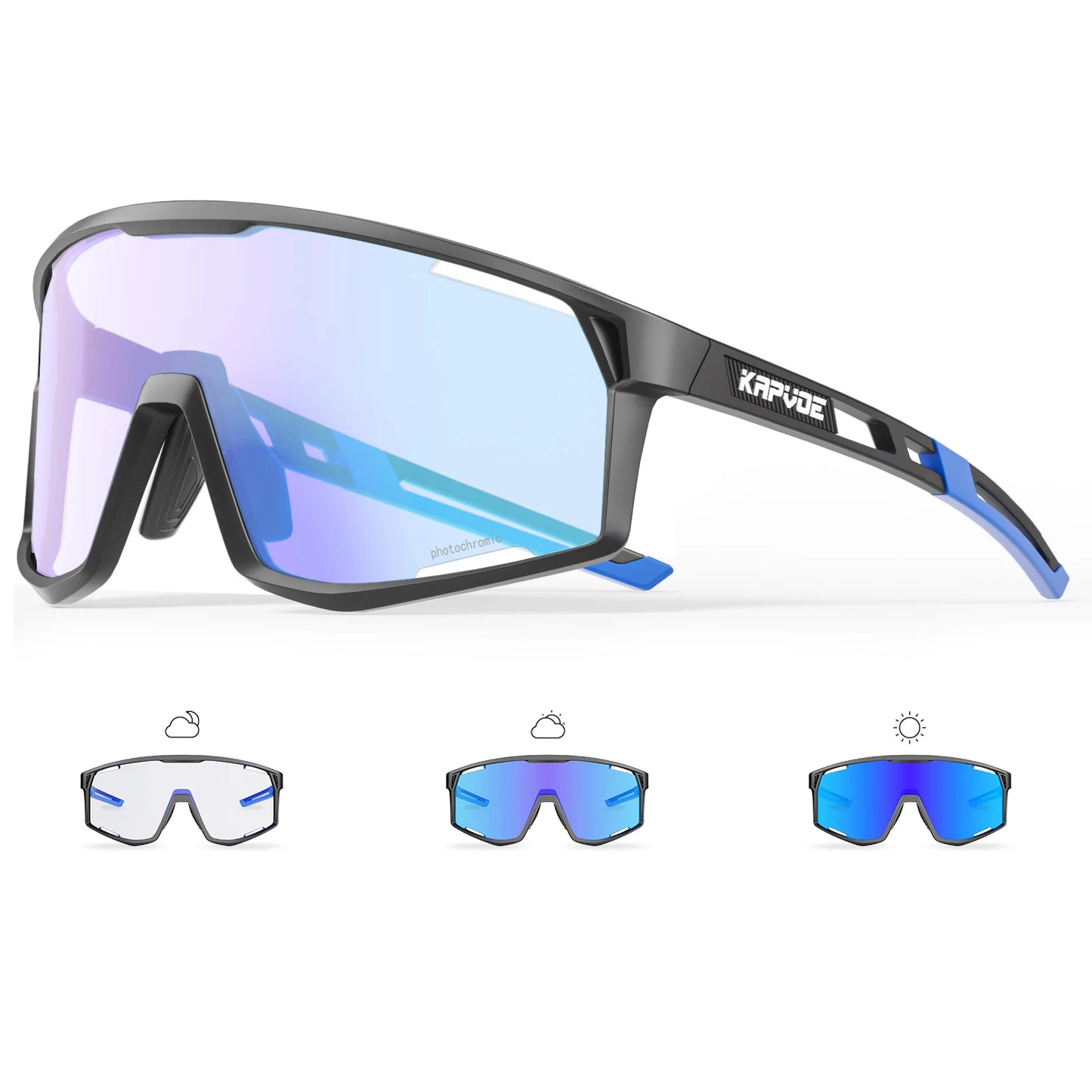 Kapvoe Gafas para rutas de patinaje Fotocromáticas K180 – UV400, Unisex, para MTB, Carretera y Senderismo