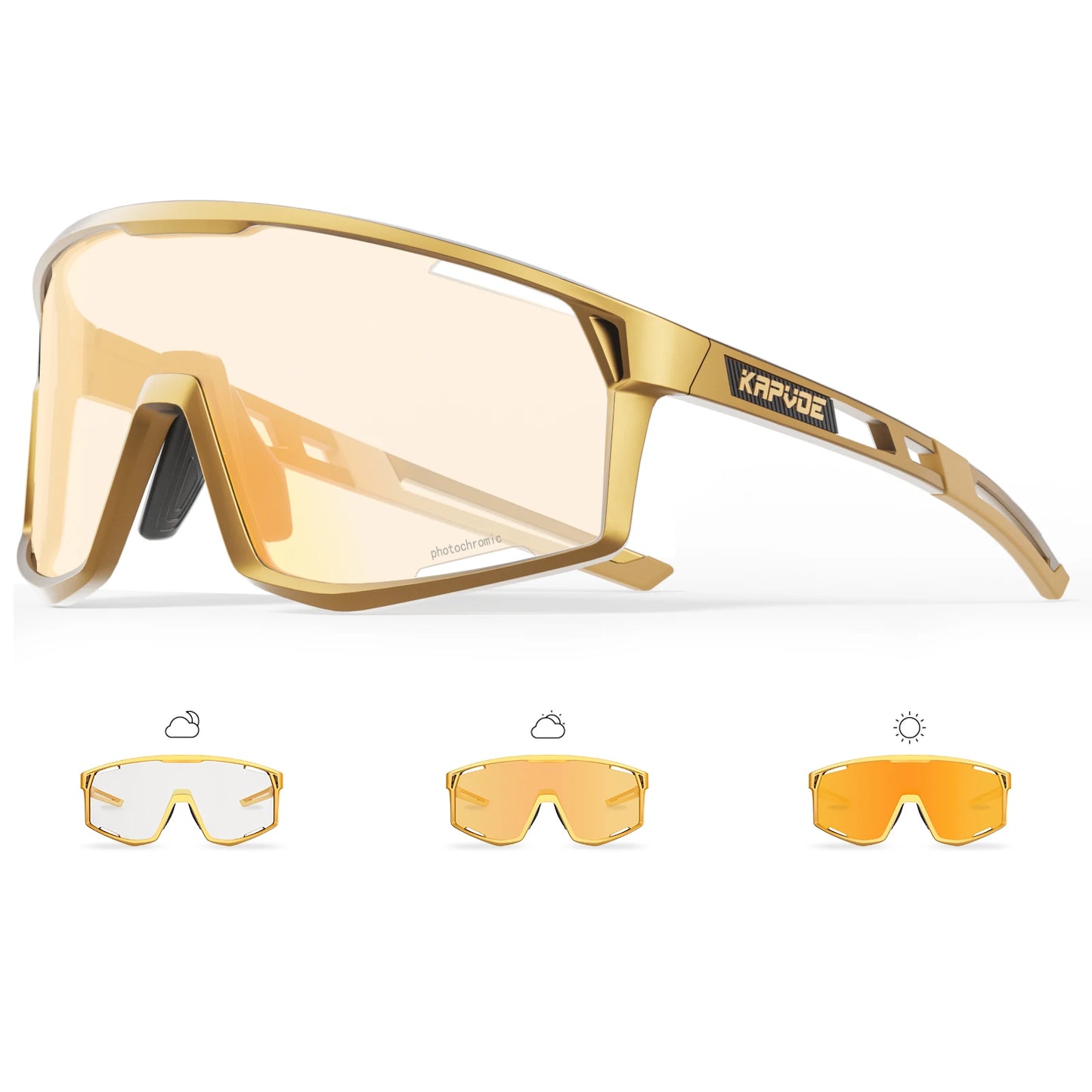 Kapvoe Gafas para rutas de patinaje Fotocromáticas K180 – UV400, Unisex, para MTB, Carretera y Senderismo