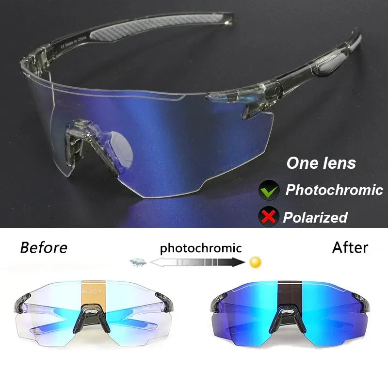 ELICIT Gafas de Ciclismo Fotocromáticas Polarizadas para Hombre y Mujer – UV400, Lentes Intercambiables, para MTB, Carretera y Senderismo