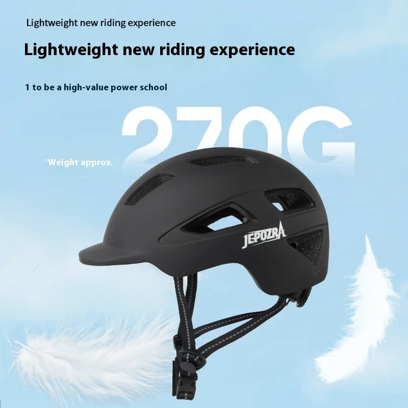 Casco unisex con luz trasera + mini bicera.