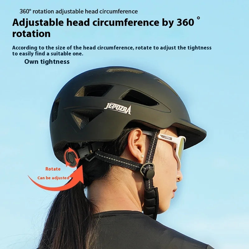 Casco unisex con luz trasera + mini bicera.