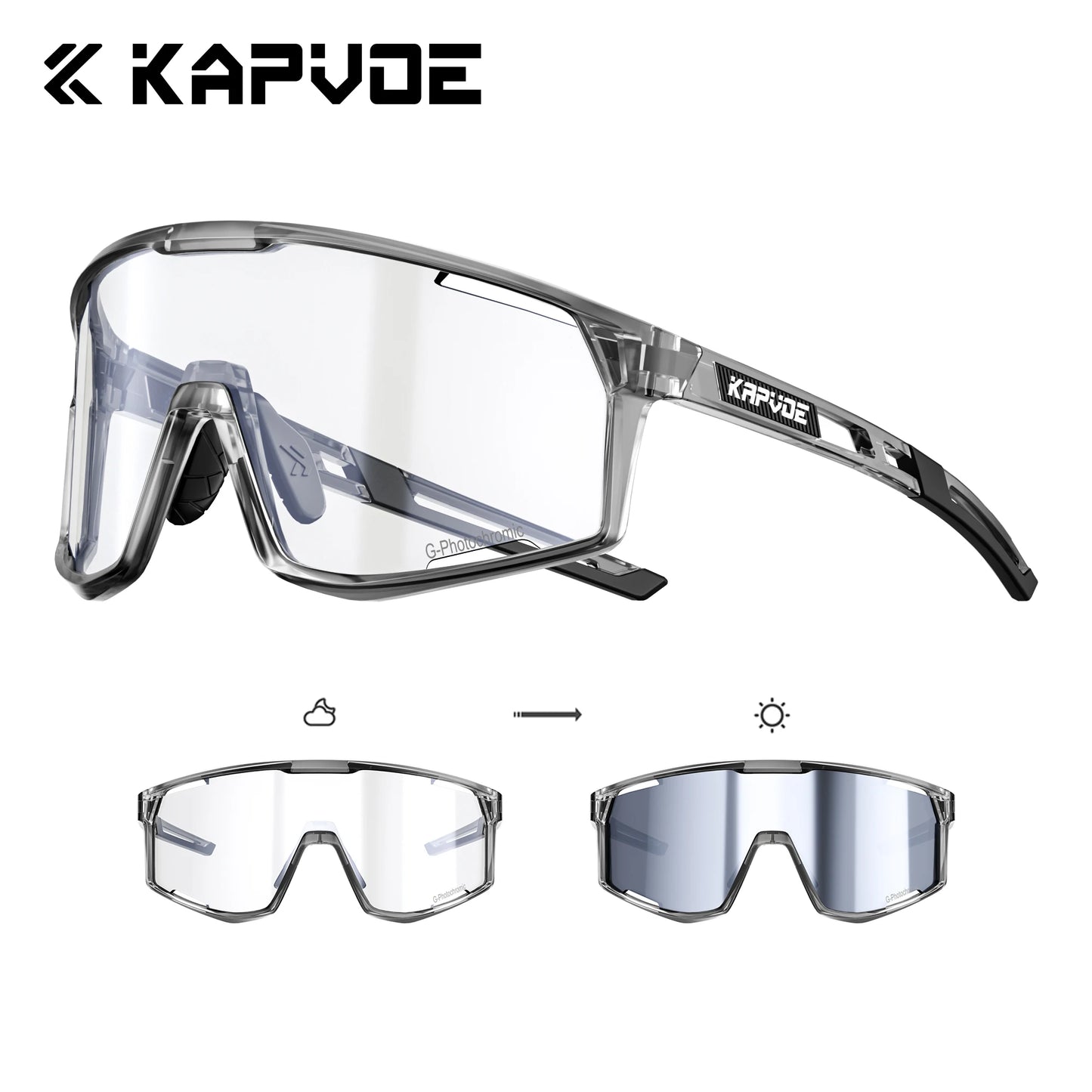Kapvoe Gafas para rutas de patinaje Fotocromáticas K180 – UV400, Unisex, para MTB, Carretera y Senderismo