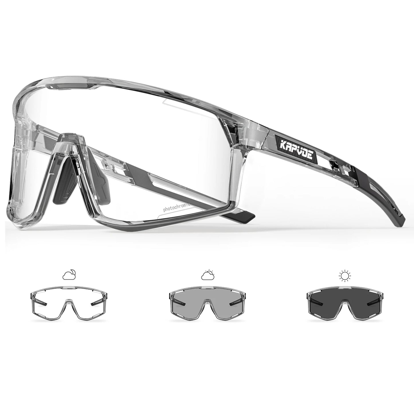 Kapvoe Gafas para rutas de patinaje Fotocromáticas K180 – UV400, Unisex, para MTB, Carretera y Senderismo