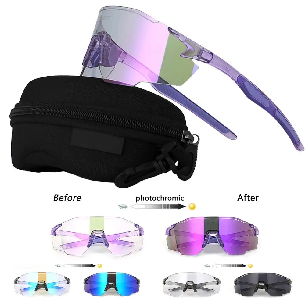 ELICIT Gafas de Ciclismo Fotocromáticas Polarizadas para Hombre y Mujer – UV400, Lentes Intercambiables, para MTB, Carretera y Senderismo