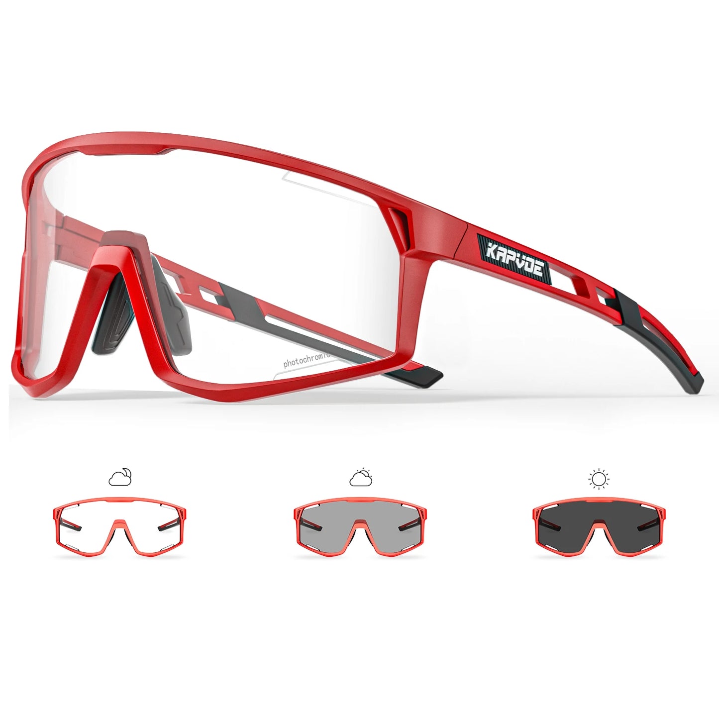 Kapvoe Gafas para rutas de patinaje Fotocromáticas K180 – UV400, Unisex, para MTB, Carretera y Senderismo