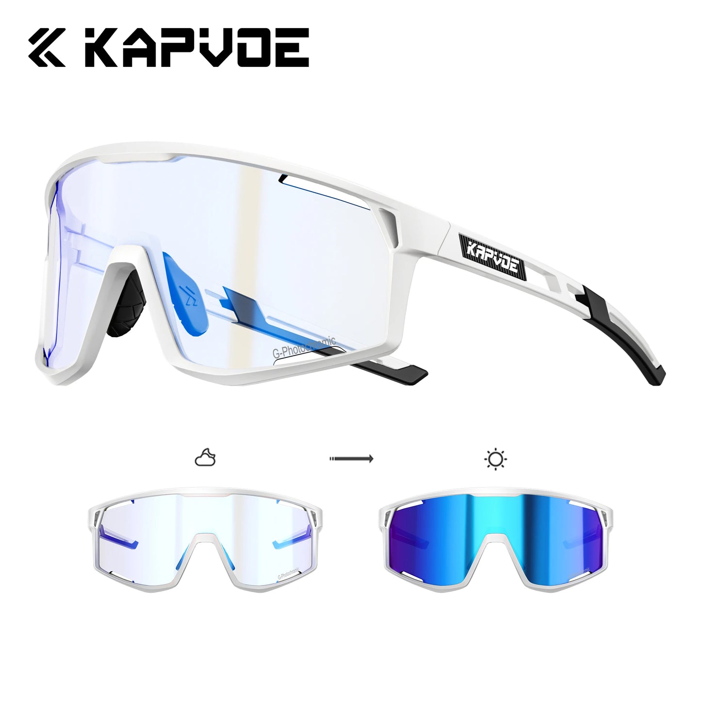 Kapvoe Gafas para rutas de patinaje Fotocromáticas K180 – UV400, Unisex, para MTB, Carretera y Senderismo