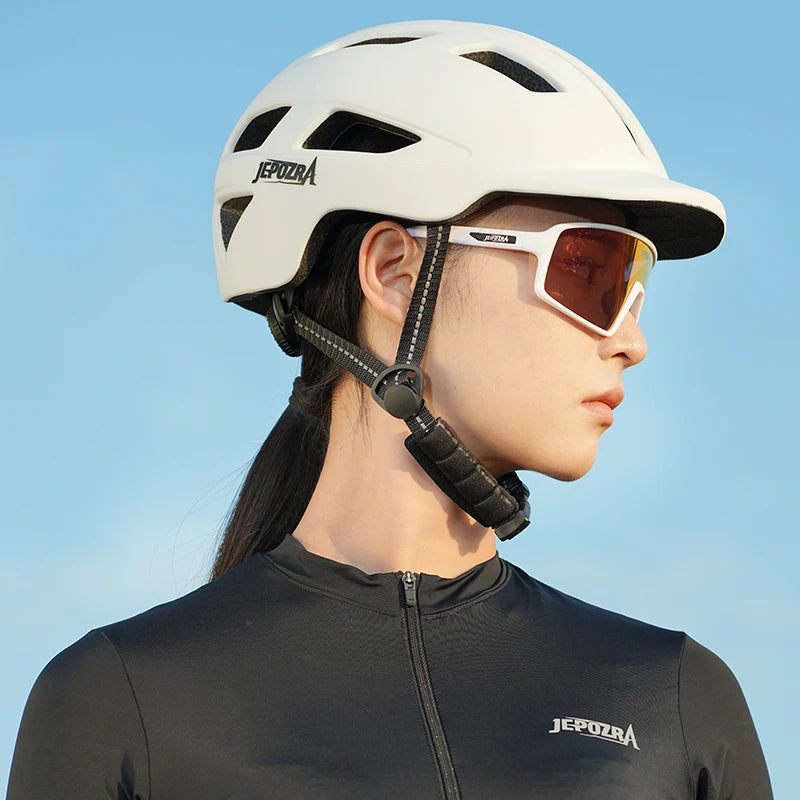 Casco unisex con luz trasera + mini bicera.