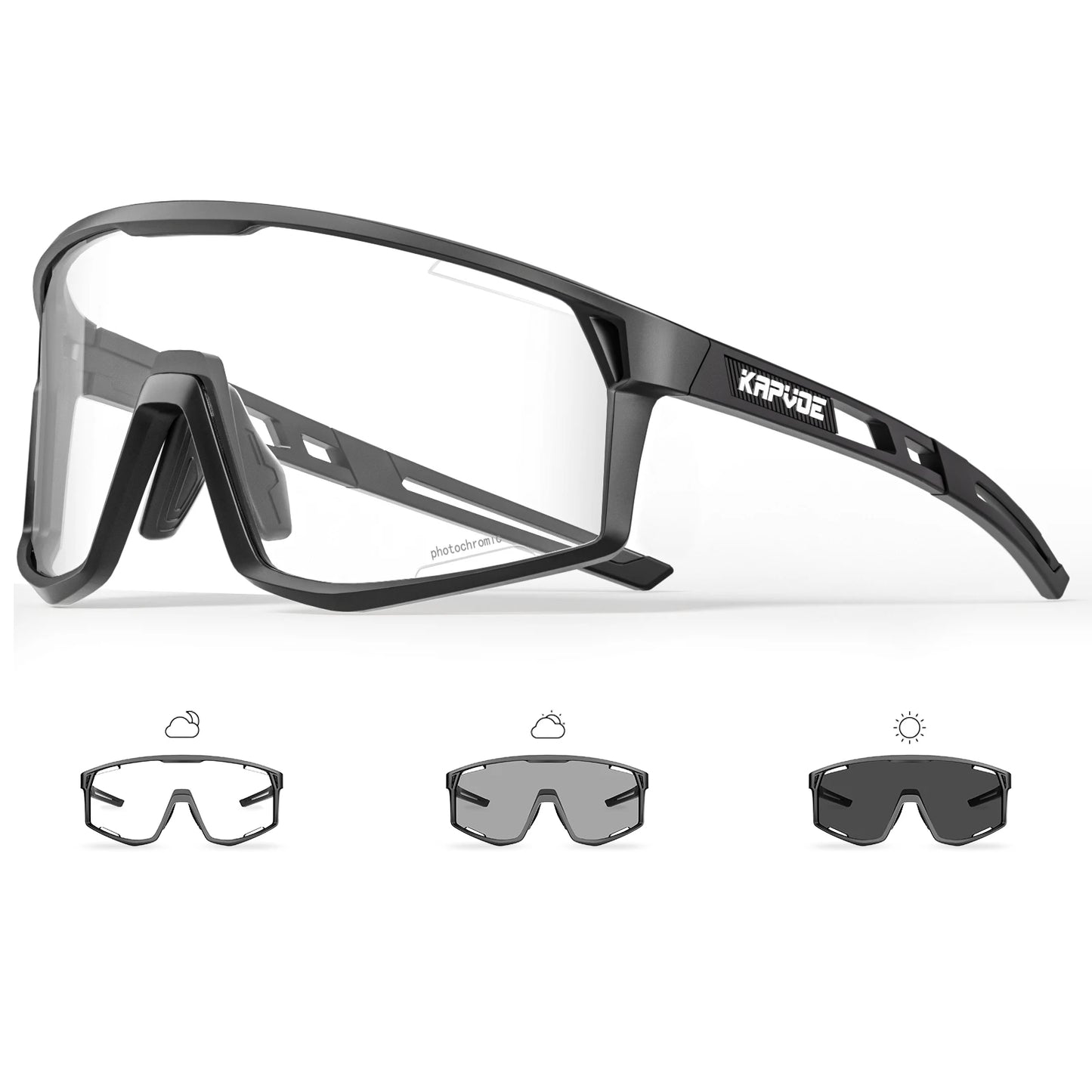 Kapvoe Gafas para rutas de patinaje Fotocromáticas K180 – UV400, Unisex, para MTB, Carretera y Senderismo