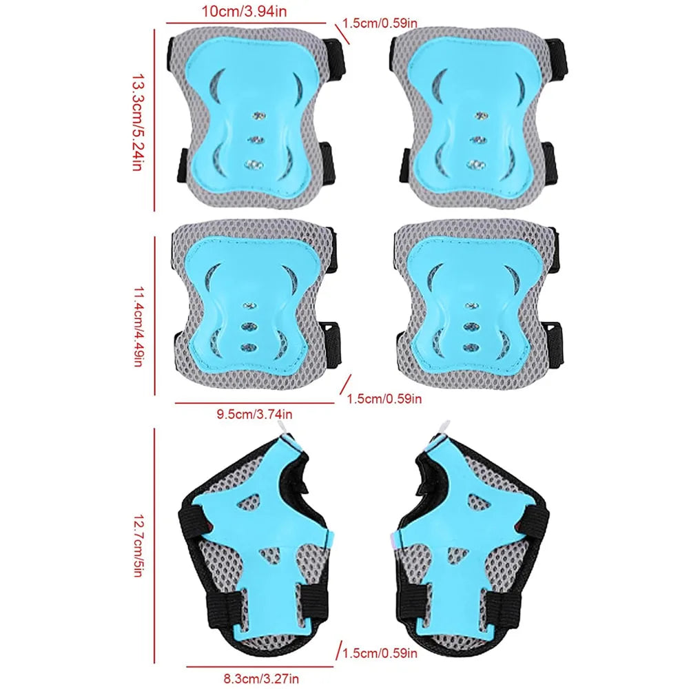 Kit de Protección Infantil 6 en 1 | Rodilleras, Coderas y Muñequeras | 3-7 años