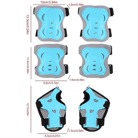Kit de Protección Infantil 6 en 1 | Rodilleras, Coderas y Muñequeras | 3-7 años