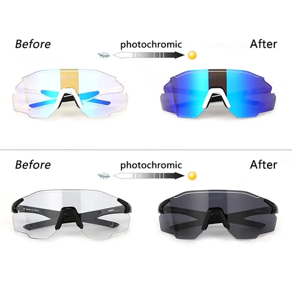 ELICIT Gafas de Ciclismo Fotocromáticas Polarizadas para Hombre y Mujer – UV400, Lentes Intercambiables, para MTB, Carretera y Senderismo