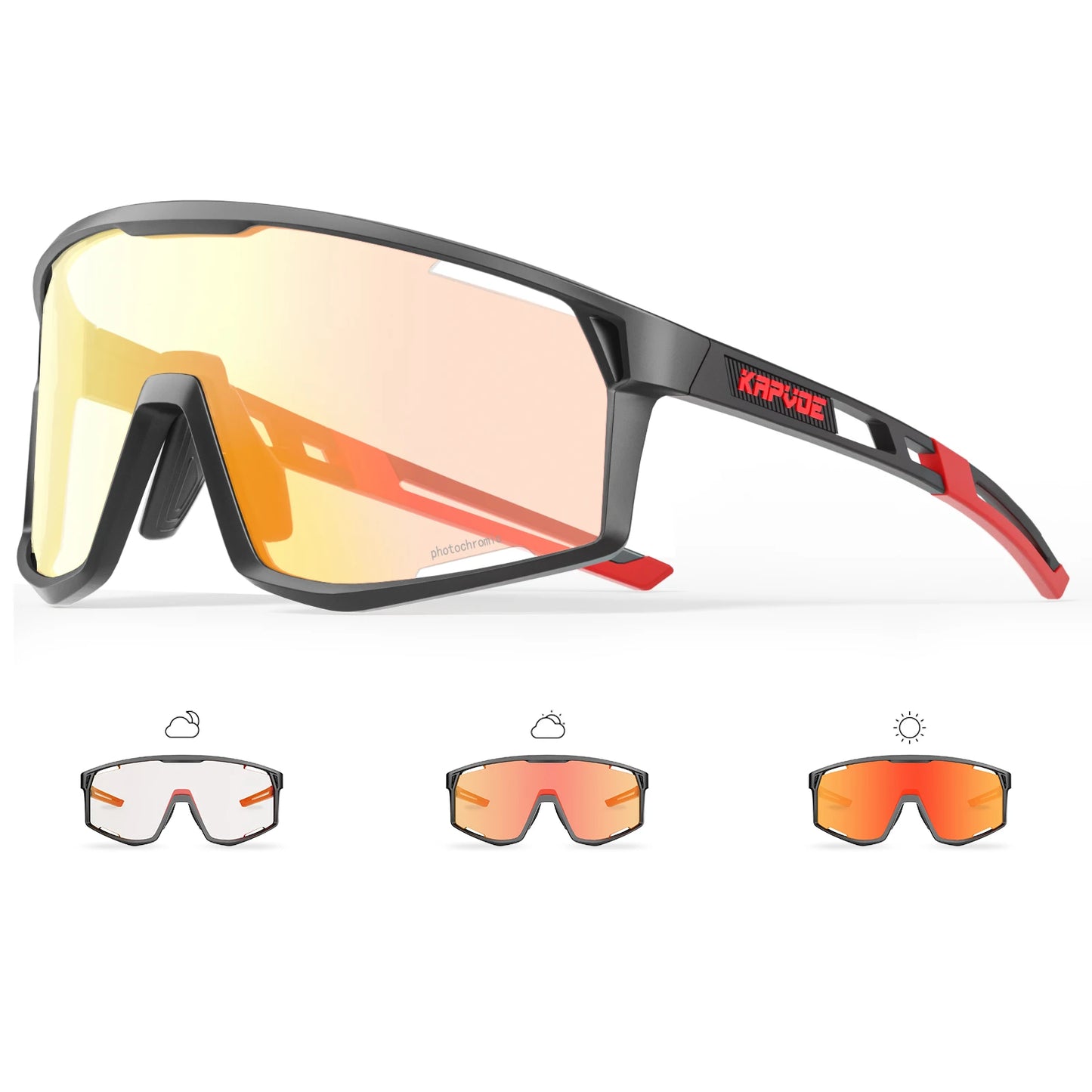 Kapvoe Gafas para rutas de patinaje Fotocromáticas K180 – UV400, Unisex, para MTB, Carretera y Senderismo