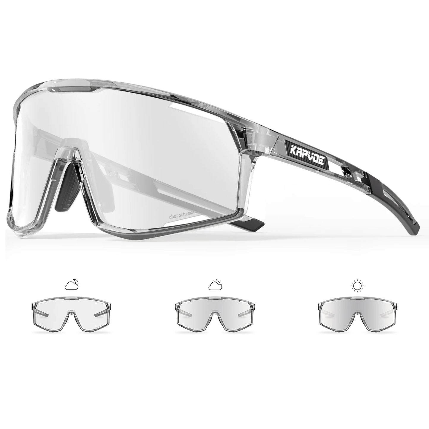 Kapvoe Gafas para rutas de patinaje Fotocromáticas K180 – UV400, Unisex, para MTB, Carretera y Senderismo