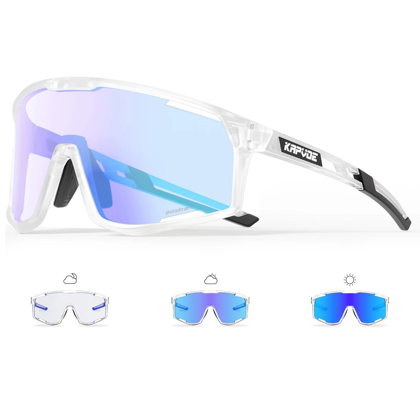 Kapvoe Gafas para rutas de patinaje Fotocromáticas K180 – UV400, Unisex, para MTB, Carretera y Senderismo